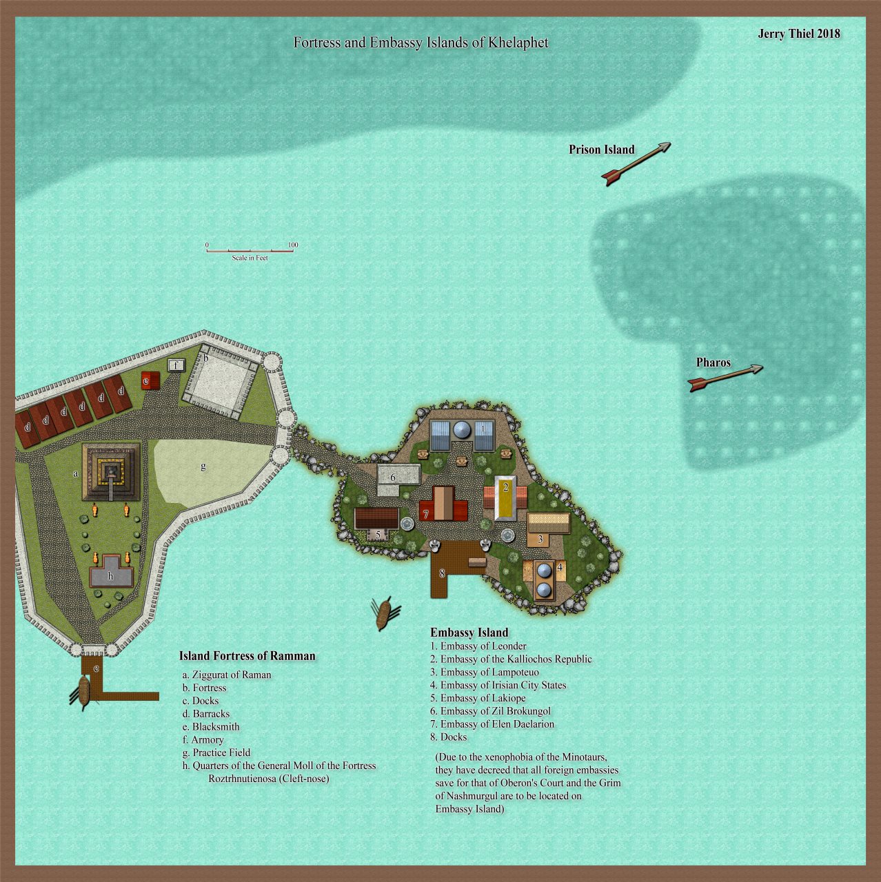 Nibirum Map: Embassy Island of Khelaphet by Jerry Thiel